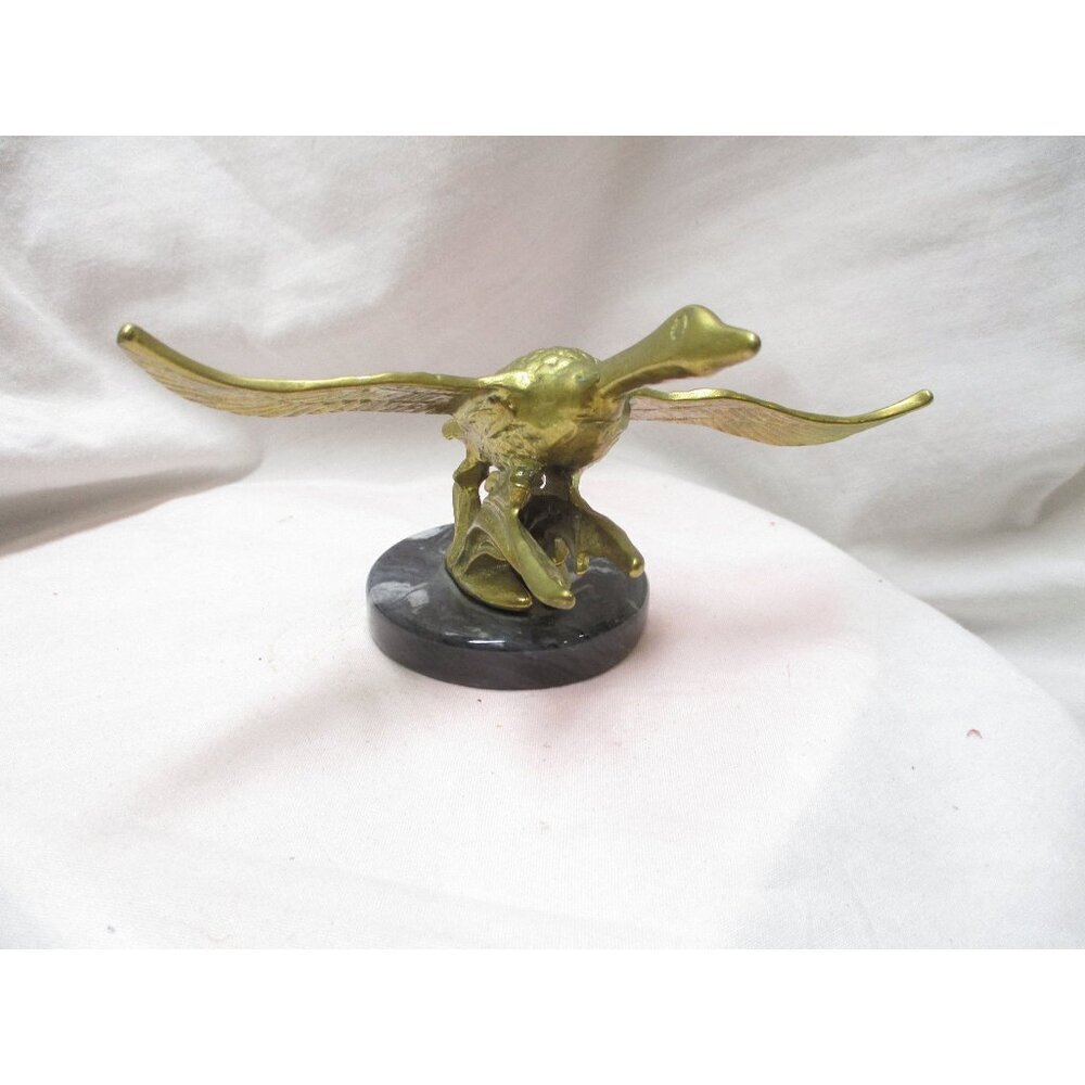 Goose figurine Brass, Bird Duck Flying Goose mid century nature lover, outdoorsy